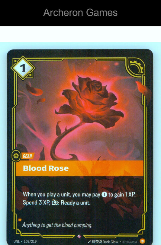 Blood Rose UNL 109/219 R Unleashed Riftbound Card
