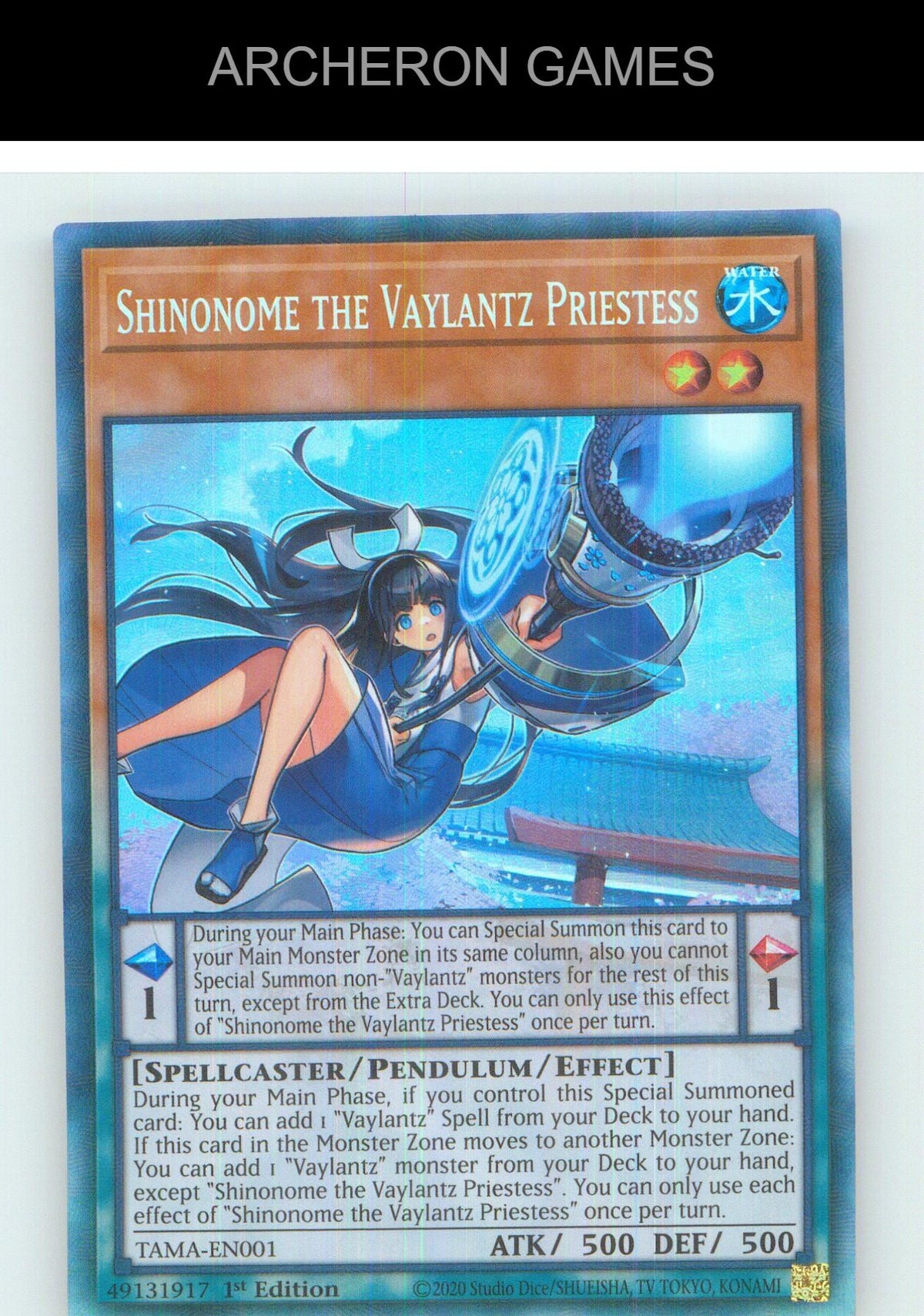 Shinonome the Vaylantz Priestess (CR) Collector's Rare YUGIOH Card 1st Edition