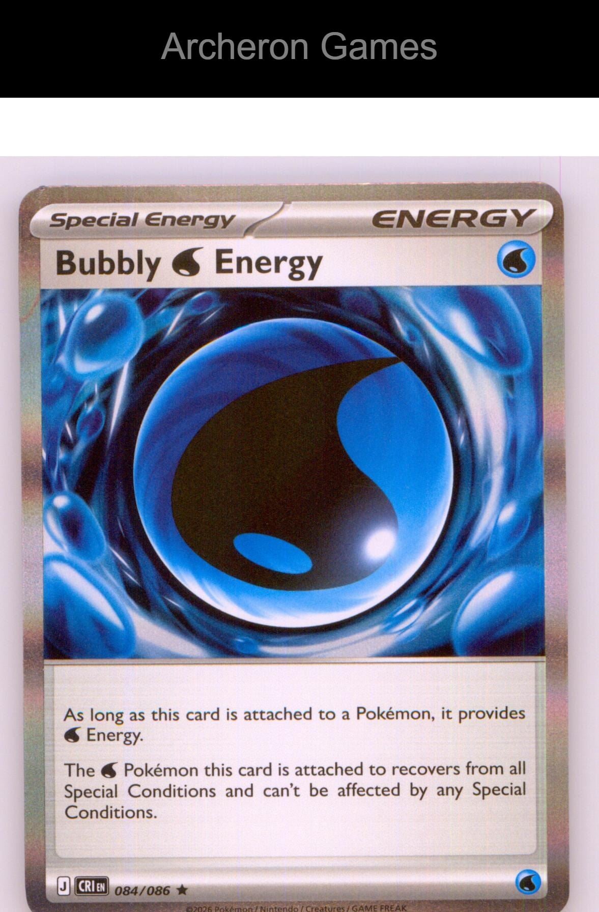 Pokemon Card Bubbly W Energy ME04 084/086 HOLO R Chaos Rising