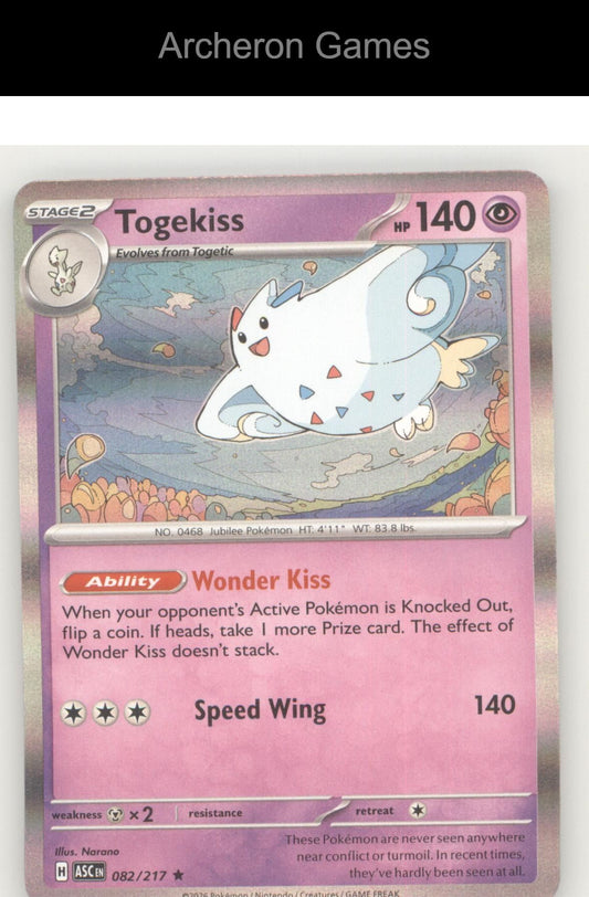 Pokemon Card Togekiss ASC 082/217 R Ascended Heroes Holo