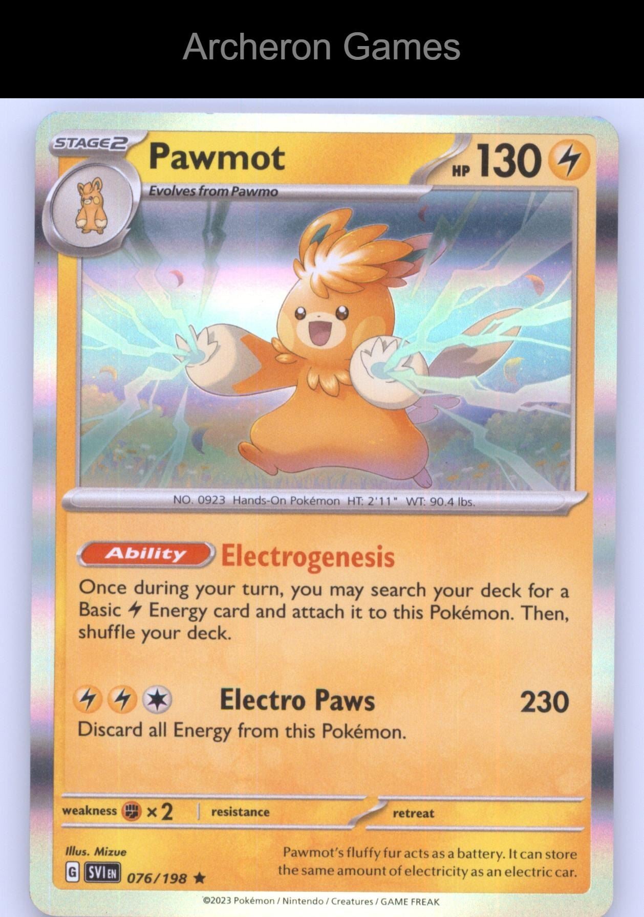 Pokemon Card Pawmot (Line Holo) MCAP 076/198 R Miscellaneous Cards & Products