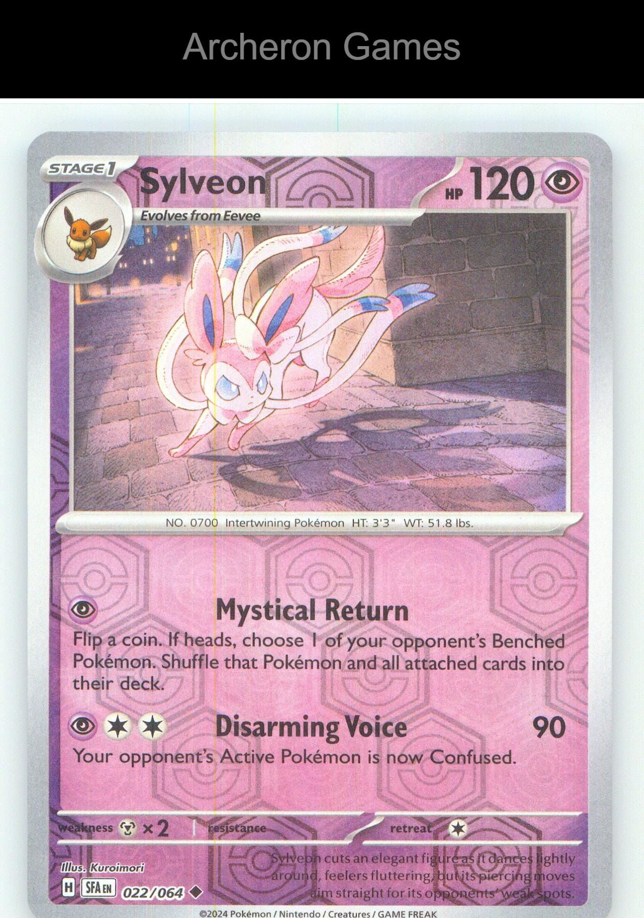 Pokemon Card Sylveon SFA 022/064 UC Shrouded Fable Reverse Holo