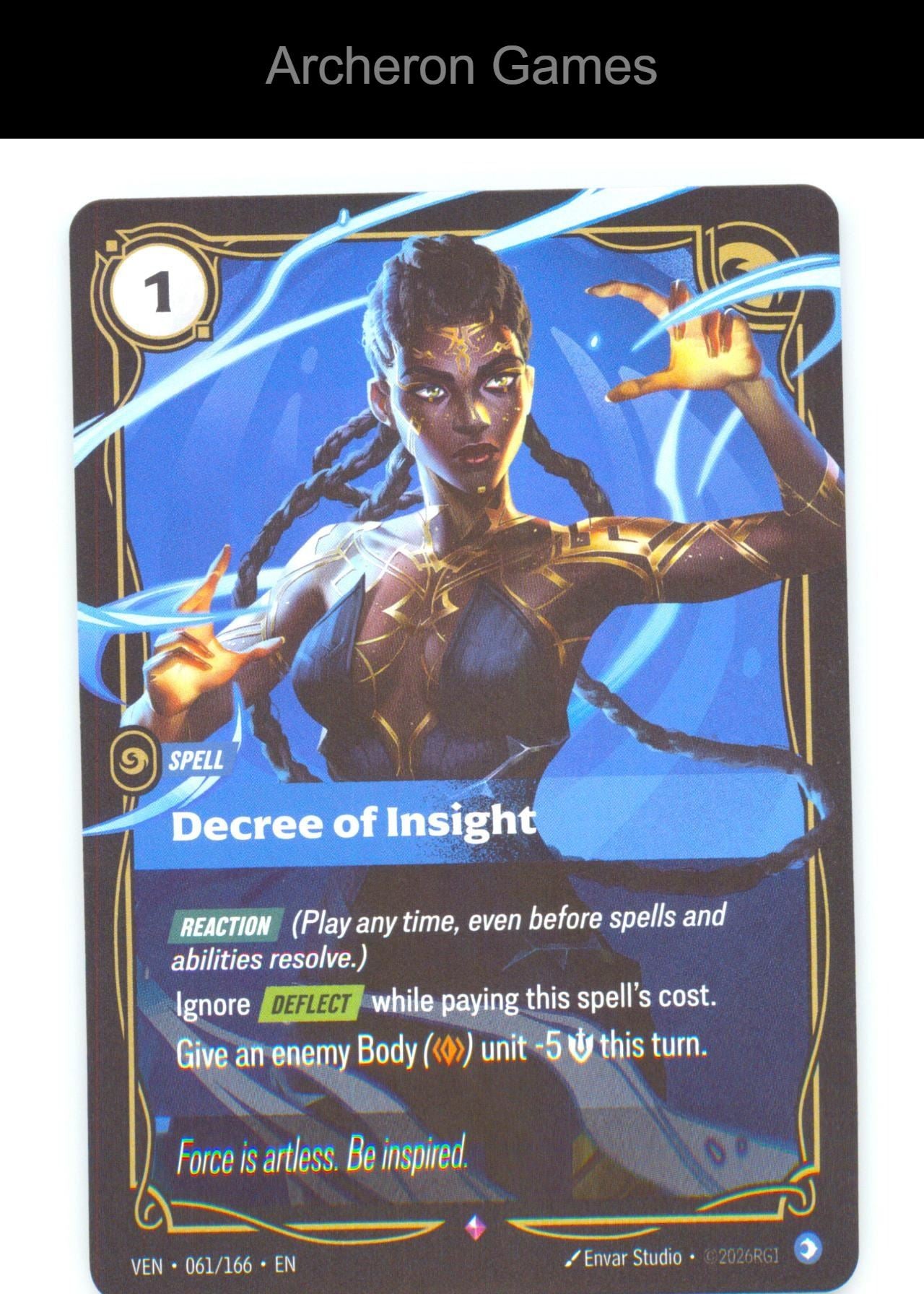 Decree of Insight VEN 061/166 R Vendetta Riftbound Card Foil