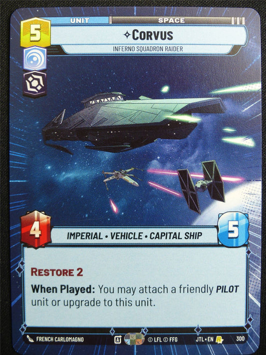 Corvus 300 Hyperspace - Star Wars Unlimited Card #4V1