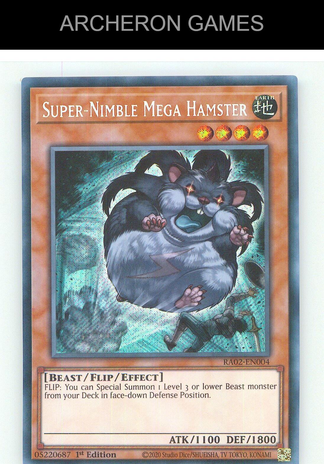 Super-Nimble Mega Hamster (Secret Rare) SEC YUGIOH Card 1st Edition