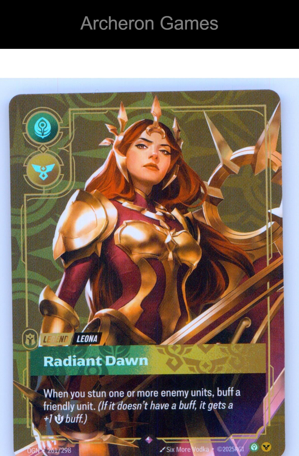 Leona - Radiant Dawn OGN 261/298 R Origins Riftbound Card