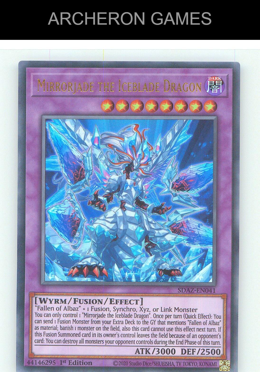 Mirrorjade the Iceblade Dragon Ultra Rare YUGIOH Card 1st Edition