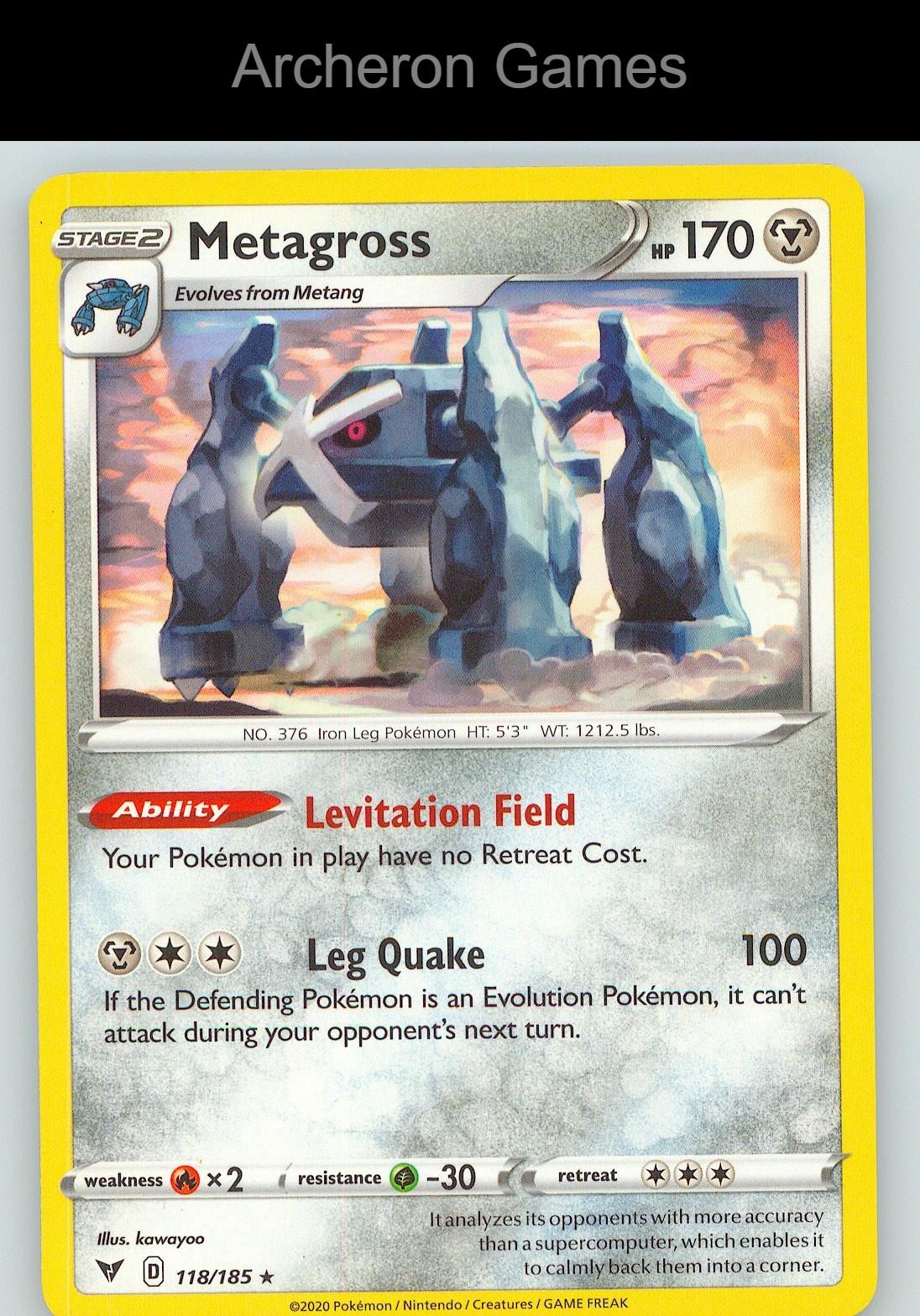 Pokemon Card Metagross VIV 118/185 R Vivid Voltage