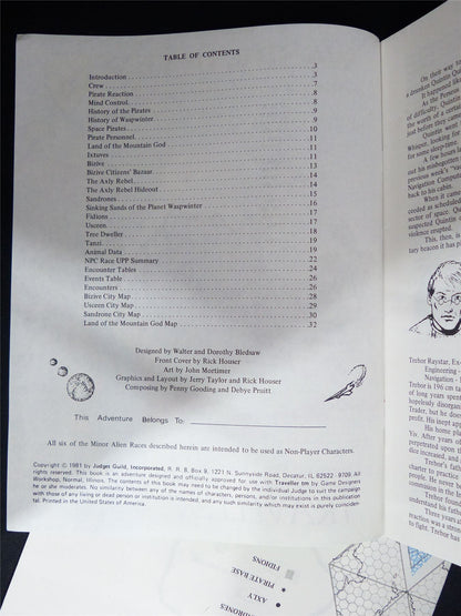 Judges Guild Traveller: Waspwinter - Roleplay Booklet #1X5