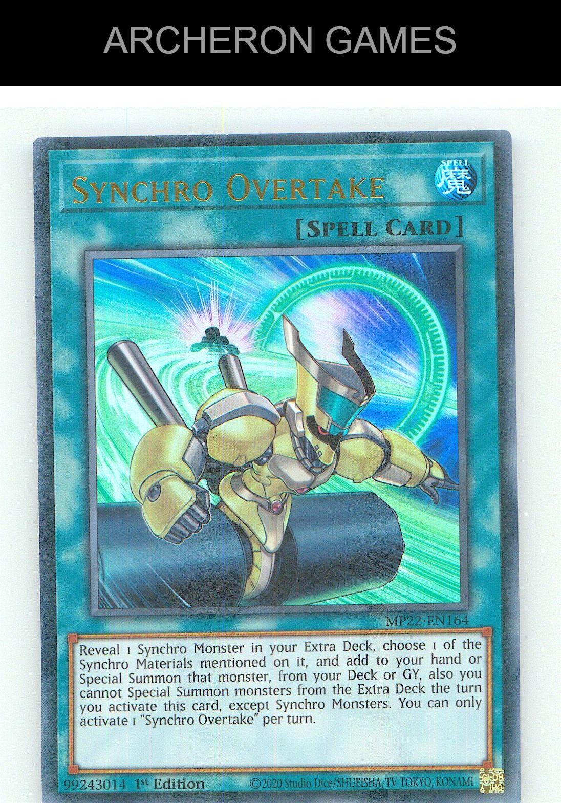 Synchro Overtake Ultra Rare YUGIOH Card 1st Edition