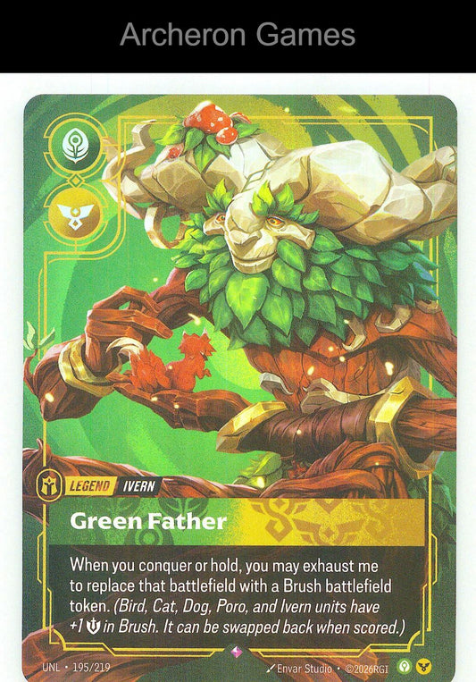 Ivern - Green Father UNL 195/219 R Unleashed Riftbound Card