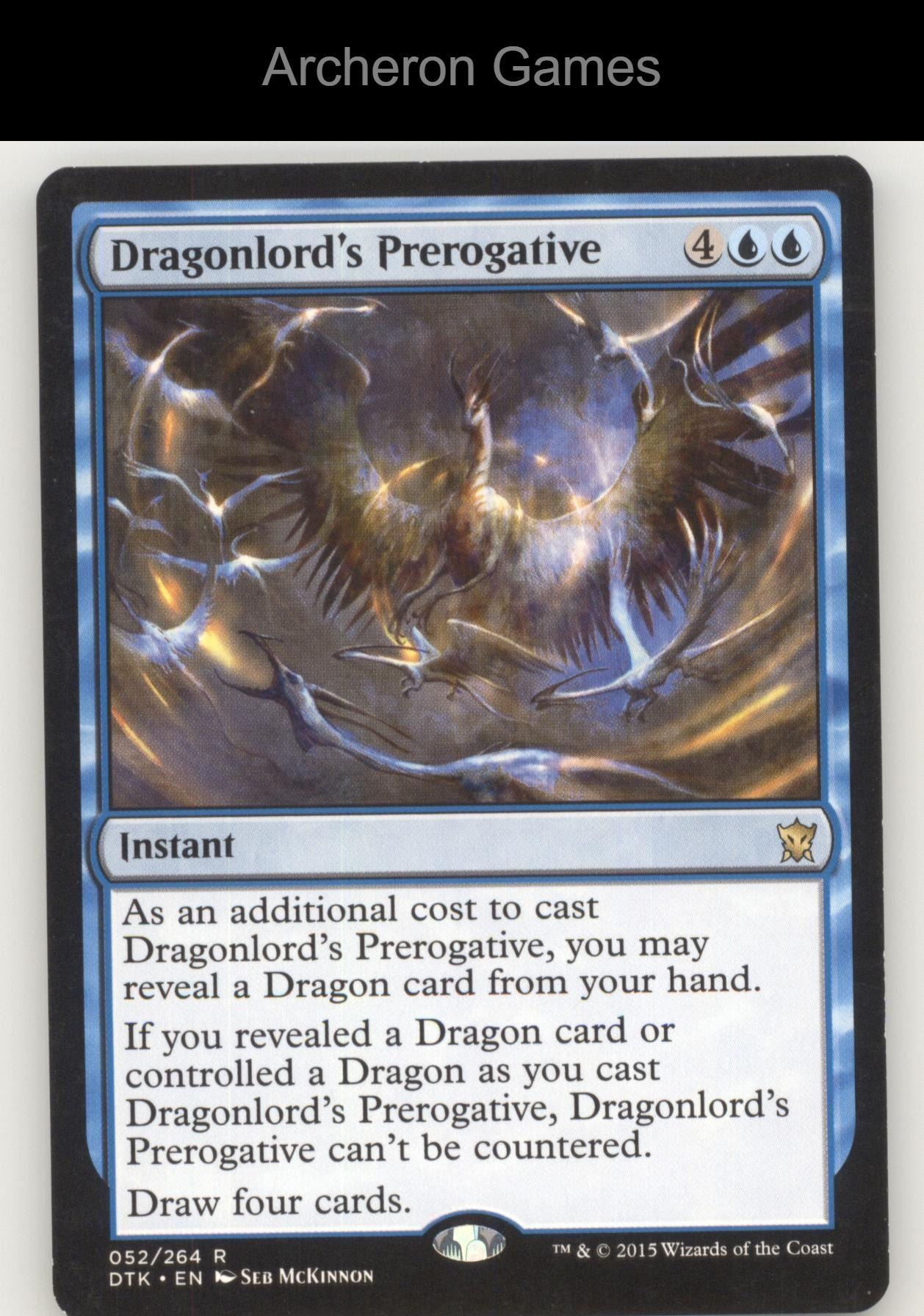 Dragonlord's Prerogative 52 R MTG Card Dragons of Tarkir