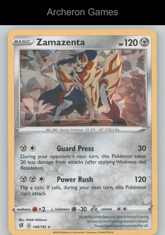 Pokemon Card Zamazenta (Cracked Ice Holo) PR 140/192 Holo Rare Deck Exclusives
