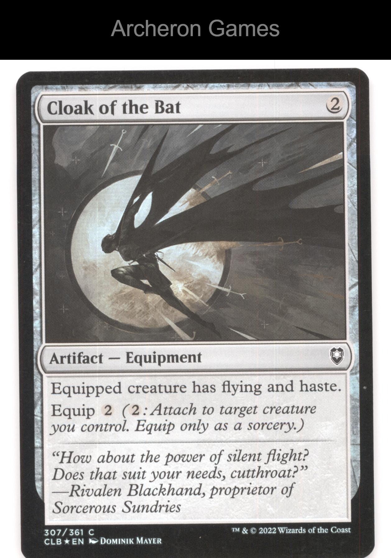 Cloak of the Bat 307 C MTG Card Commander Legends: Battle for Baldur's Gate