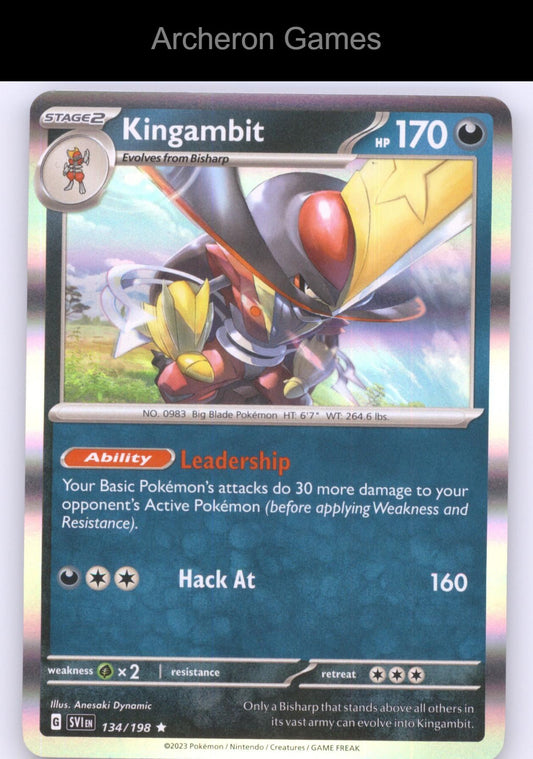 Pokemon Card Kingambit SVI 134/198 R Scarlet & Violet Holo