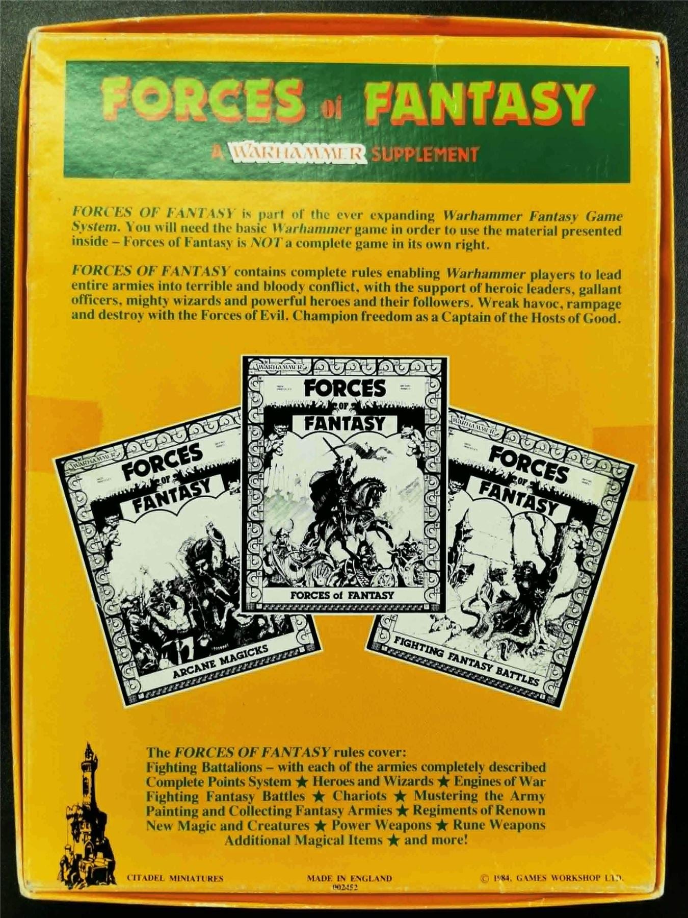 Forces of Fantasy A Warhammer Supplement - 1st Edition Vintage Box set