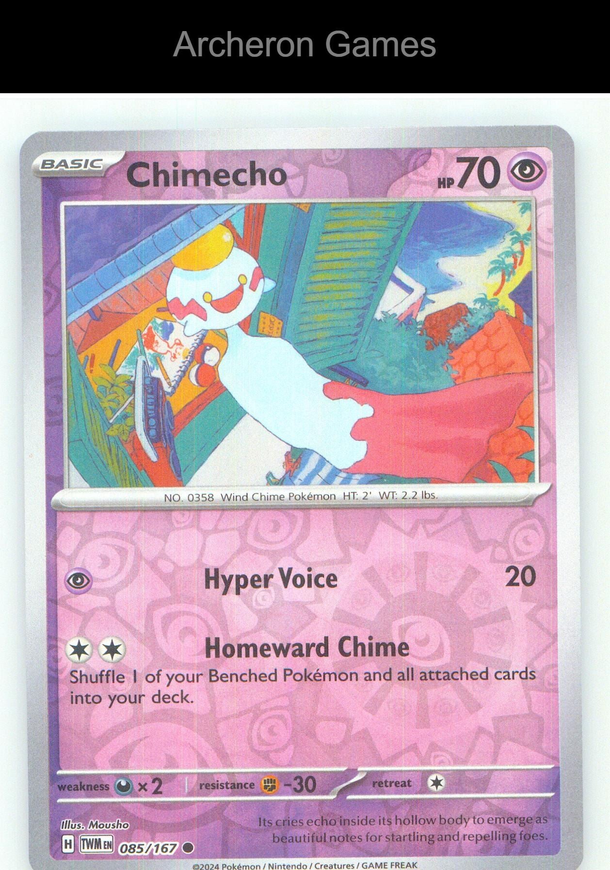 Pokemon Card Chimecho TWM 085/167 C Twilight Masquerade Reverse Holo