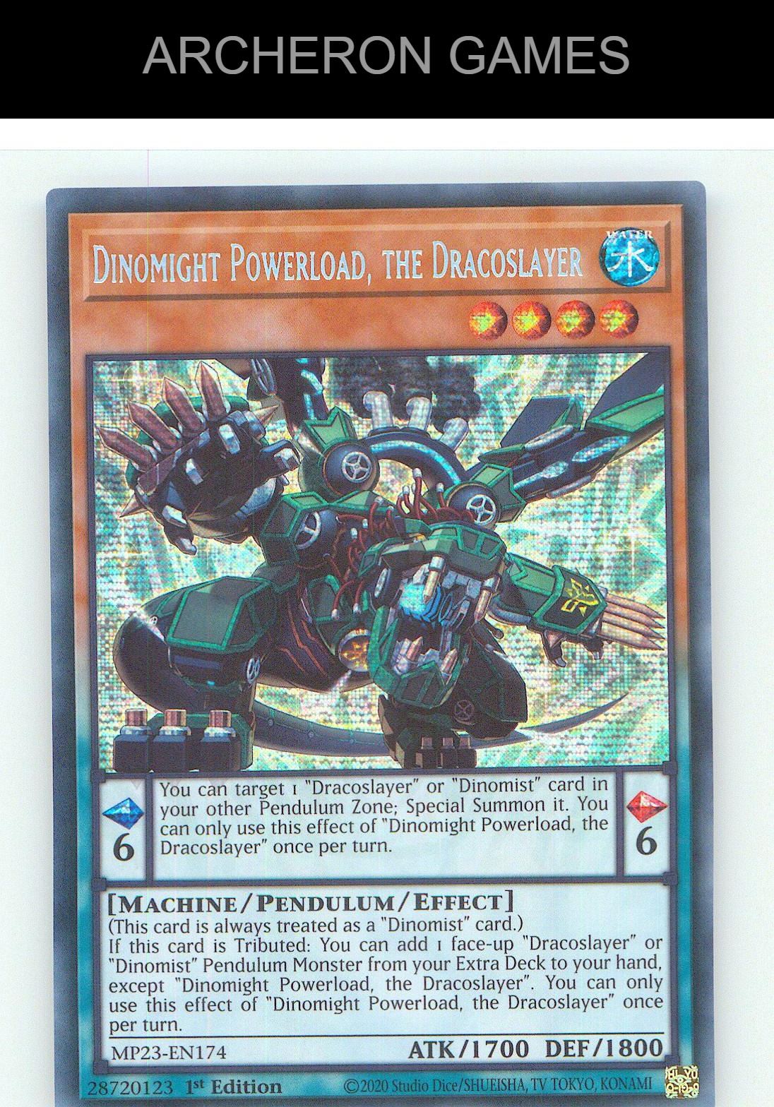 Dinomight Powerload, the Dracoslayer YUGIOH Card 1st Edition