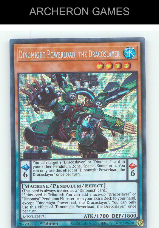 Dinomight Powerload, the Dracoslayer YUGIOH Card 1st Edition