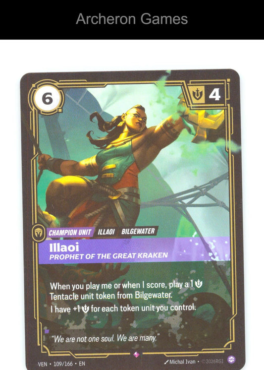 Illaoi - Prophet of the Great Kraken VEN 109/166 R Vendetta Riftbound Card Foil