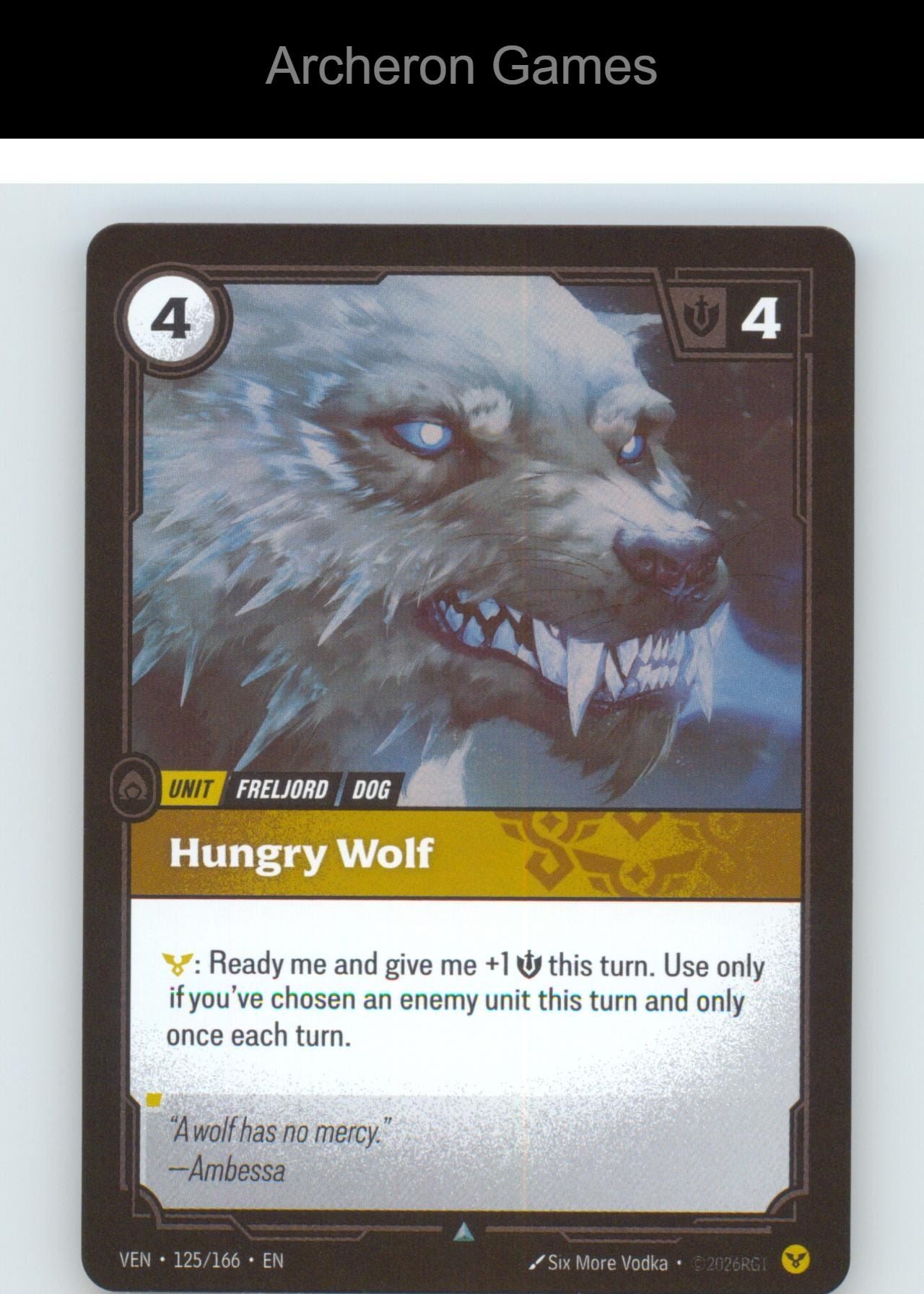 Hungry Wolf VEN 125/166 UC Vendetta Riftbound Card Foil
