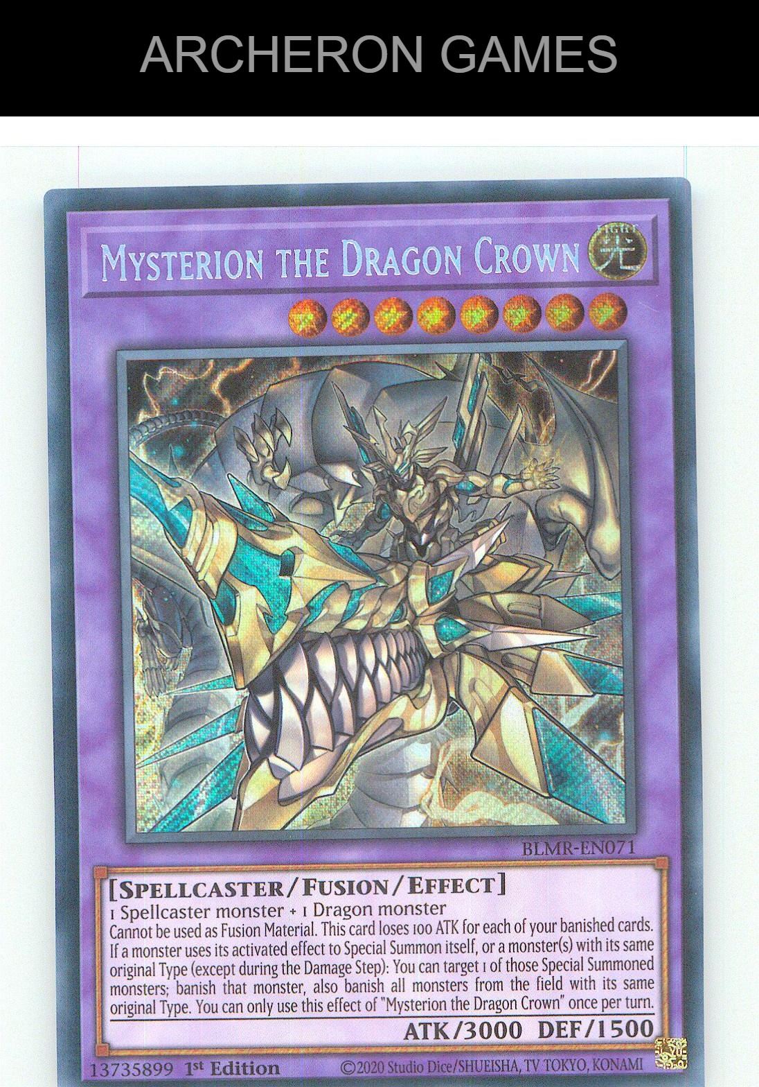 Mysterion the Dragon Crown SEC YUGIOH Card 1st Edition
