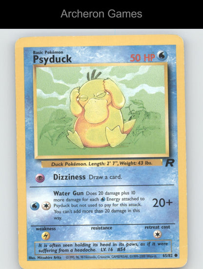 Pokemon Card Psyduck TR 65/82 C Team Rocket Unlimited
