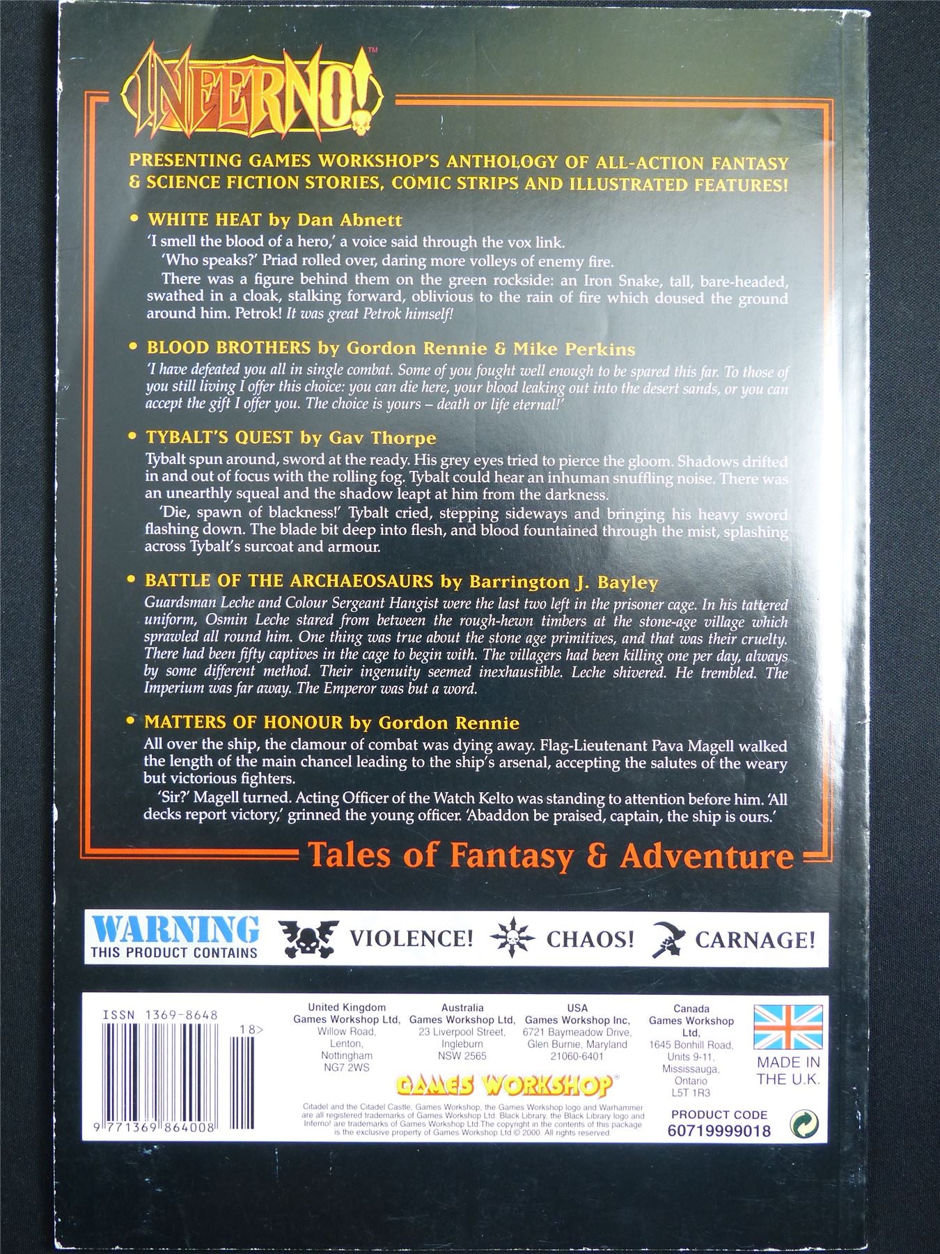 Inferno! Tales of Fantasy and Adventure #18 - Workshop Black Library Publication #1O8