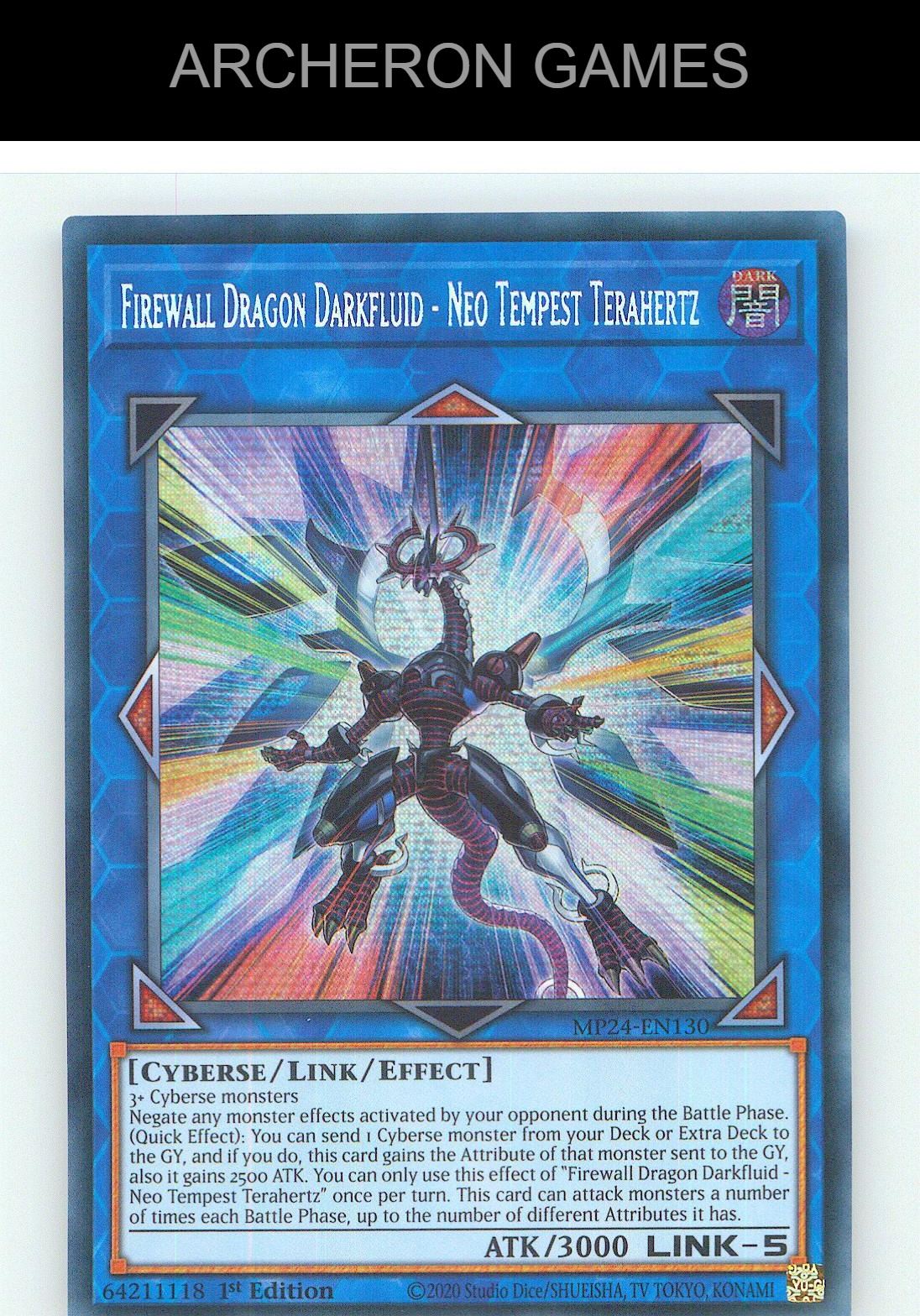 Firewall Dragon Darkfluid - Neo Tempest Terahertz YUGIOH Card 1st Edition