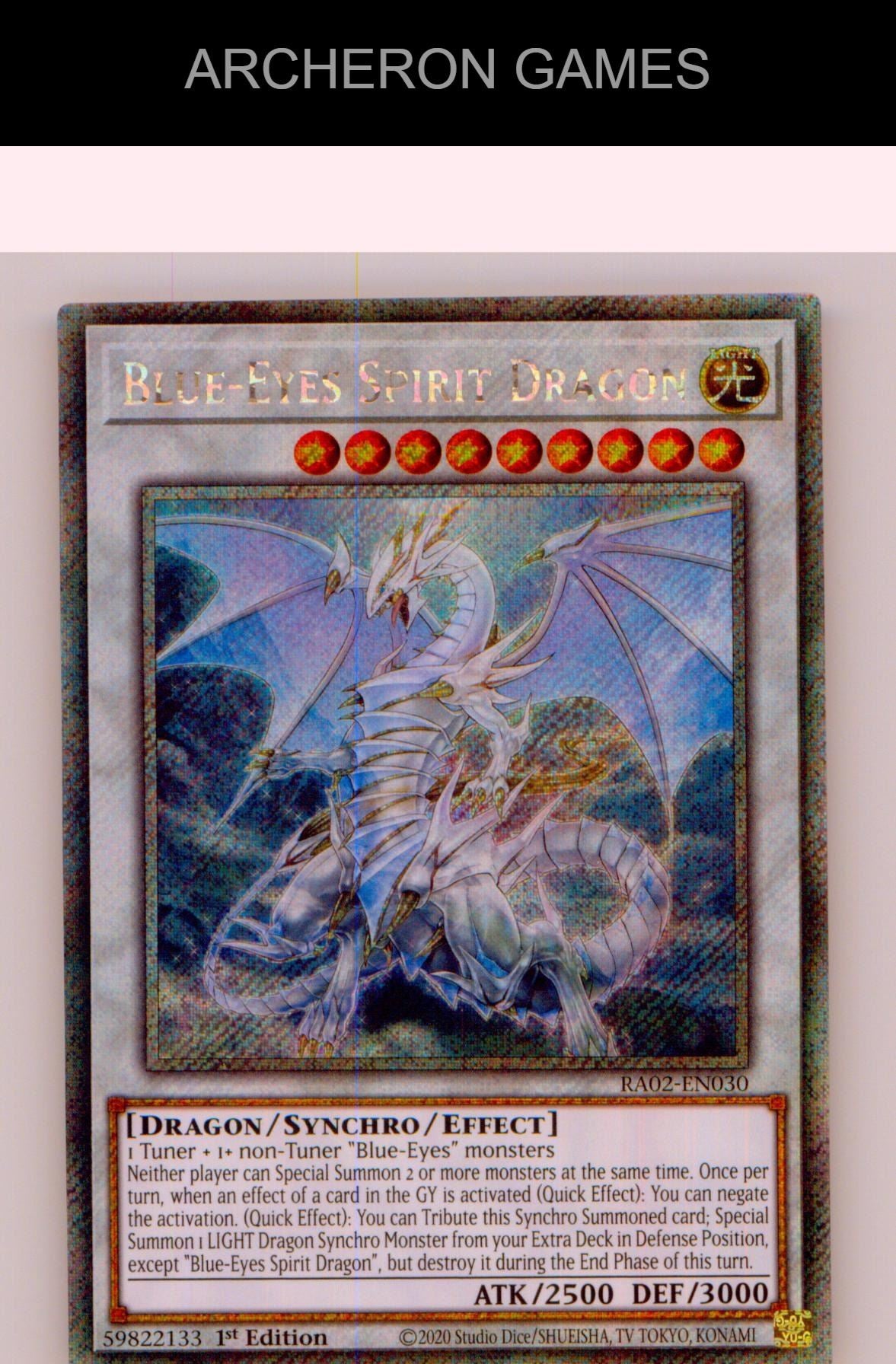 Blue-Eyes Spirit Dragon (Secret Rare) SEC YUGIOH Card 1st Edition