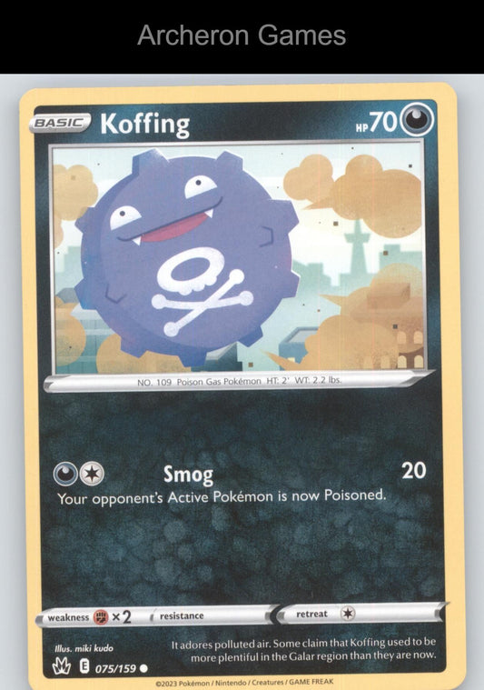 Pokemon Card Koffing CRZ 075/159 C Crown Zenith