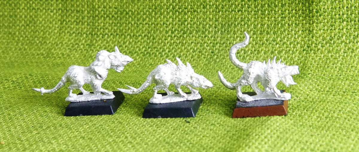 OOP Classic Metal Skaven Rats x 3 - Warhammer AoS 40k #EH