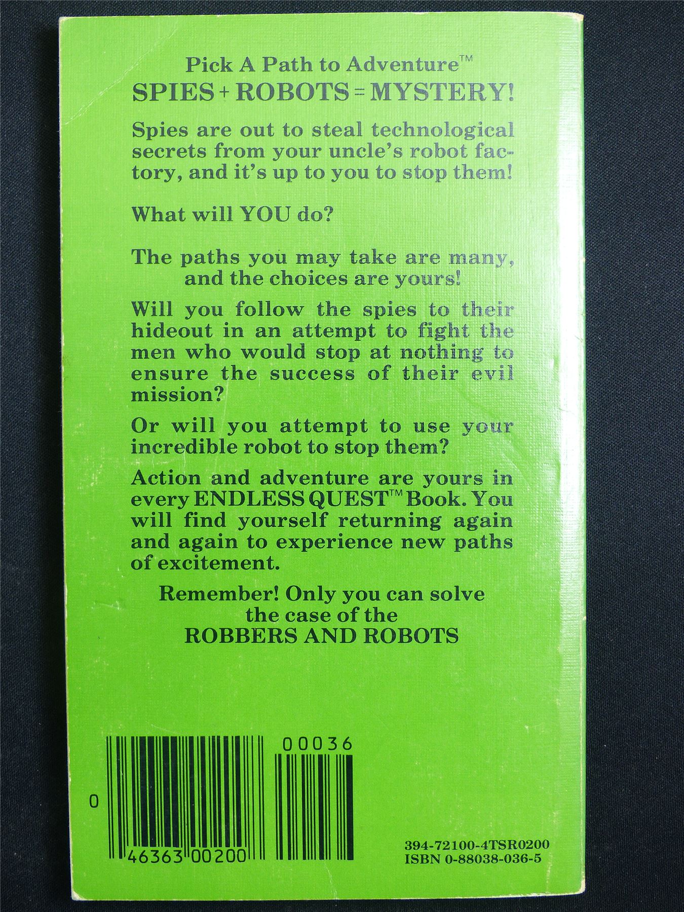 D&D Adventure Book: Robbers and Robots Endless Quest - Vintage Novel Softback #LO