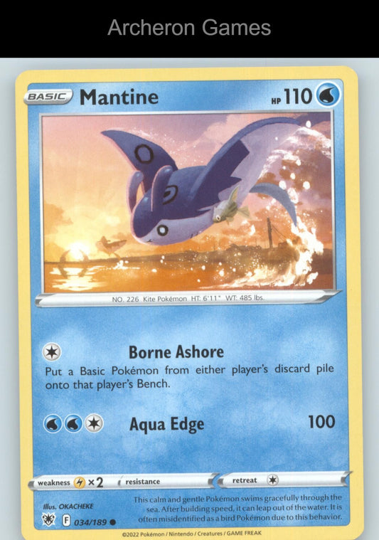 Pokemon Card Mantine ASR 034/189 C Astral Radiance