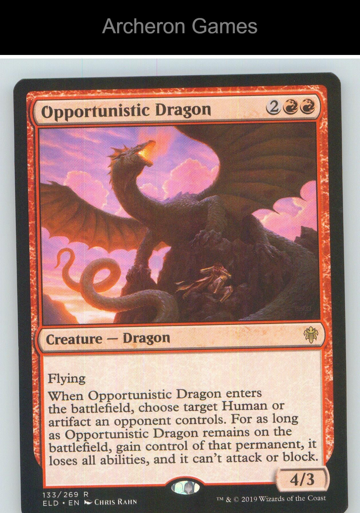 Opportunistic Dragon ELD 133 R MTG Card NM/EX+