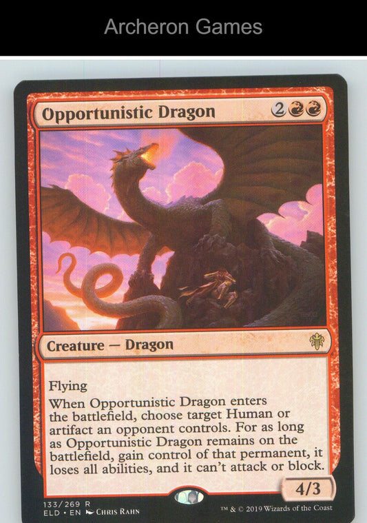 Opportunistic Dragon ELD 133 R MTG Card NM/EX+