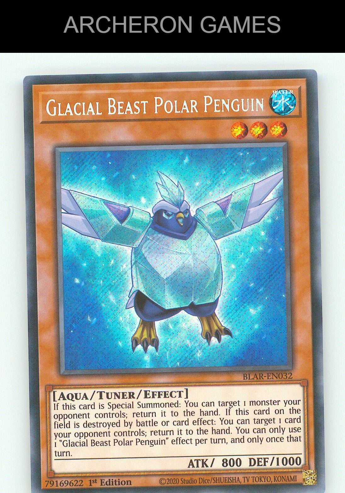 Glacial Beast Polar Penguin SEC YUGIOH Card