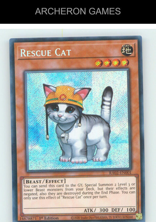 Rescue Cat (Secret Rare) SEC YUGIOH Card 1st Edition