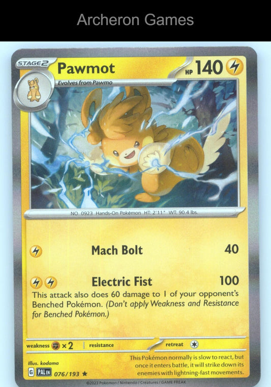 Pokemon Card Pawmot PAL 076/193 R Paldea Evolved Holo