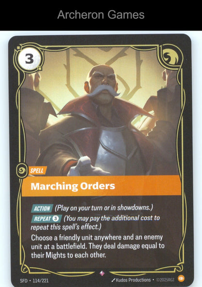 Marching Orders SFD 114/221 R  Card Spiritforged