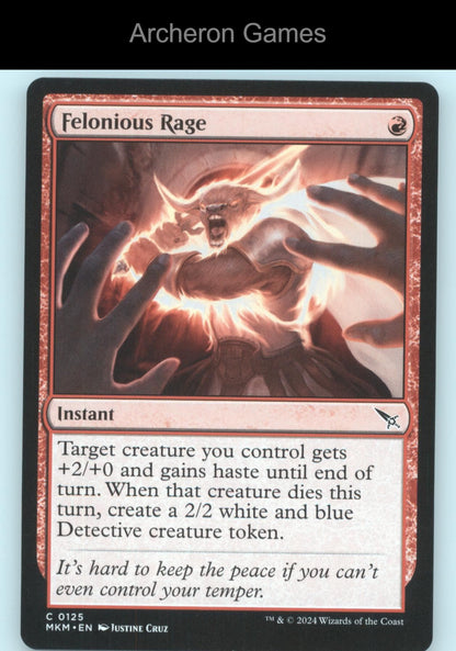Felonious Rage 125 C MTG Card Murders at Karlov Manor