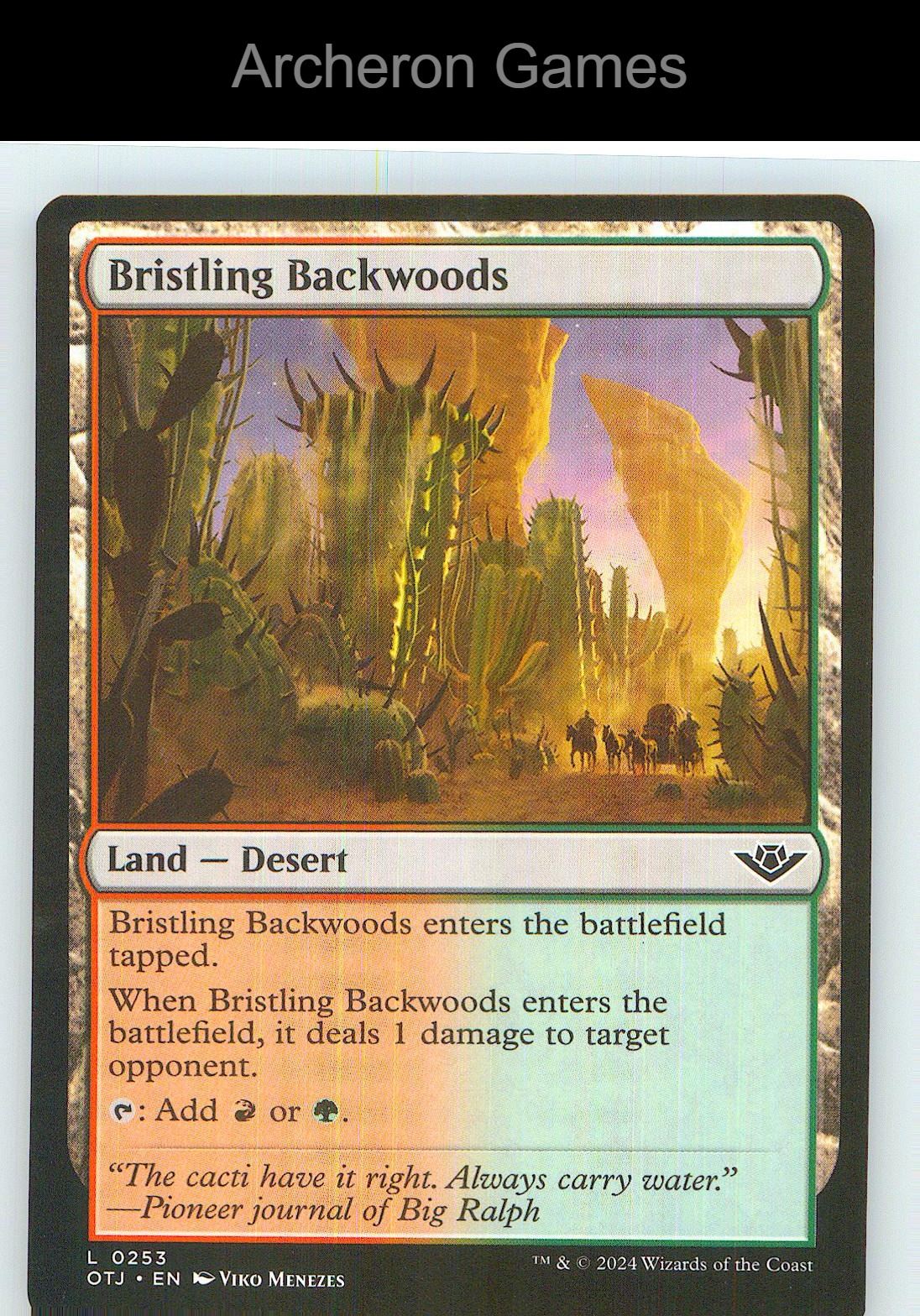 Bristling Backwoods OTJ 253 Land MTG Card NM/EX+