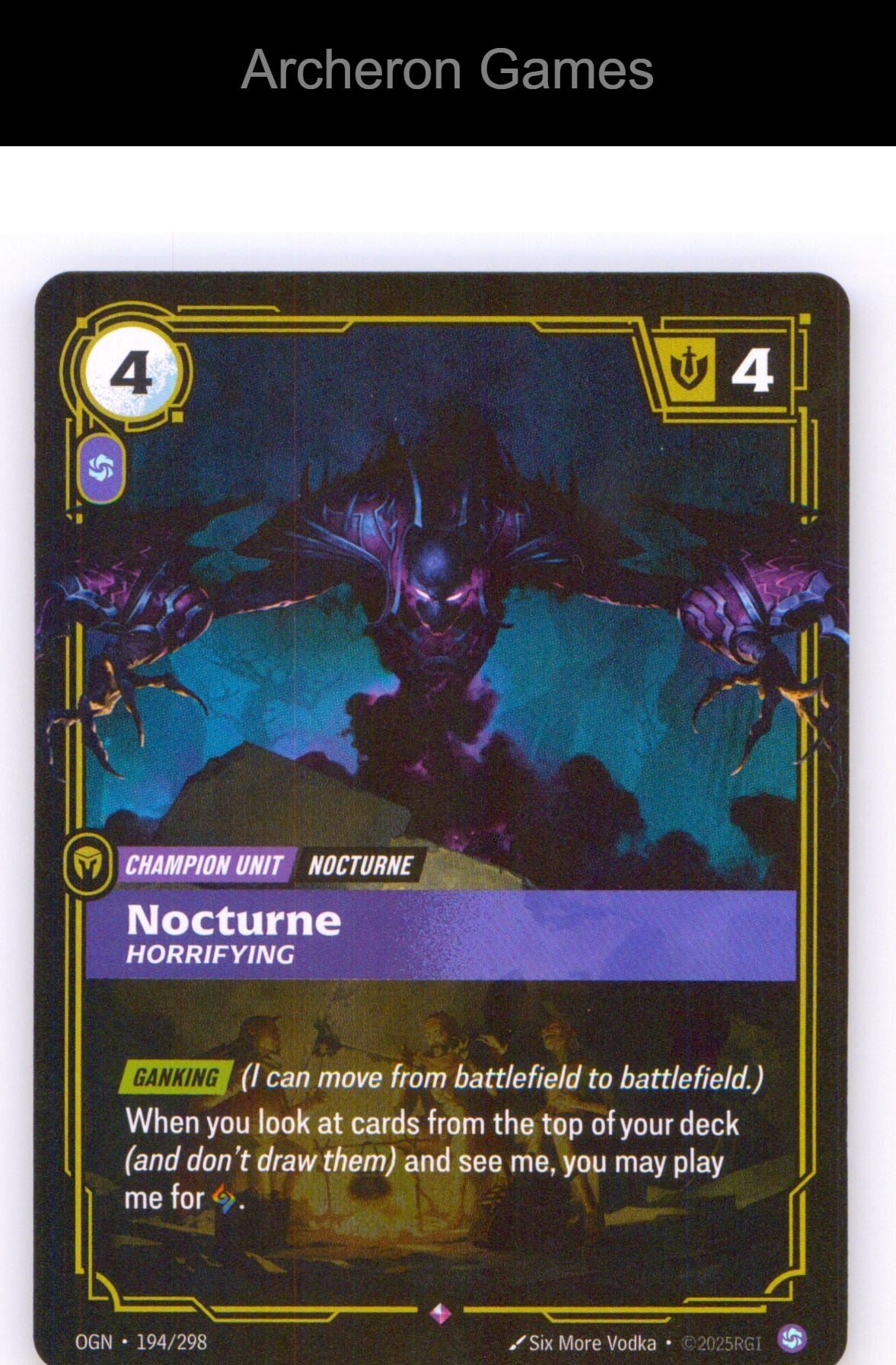 Nocturne - Horrifying OGN 194/298 R Origins Riftbound Card