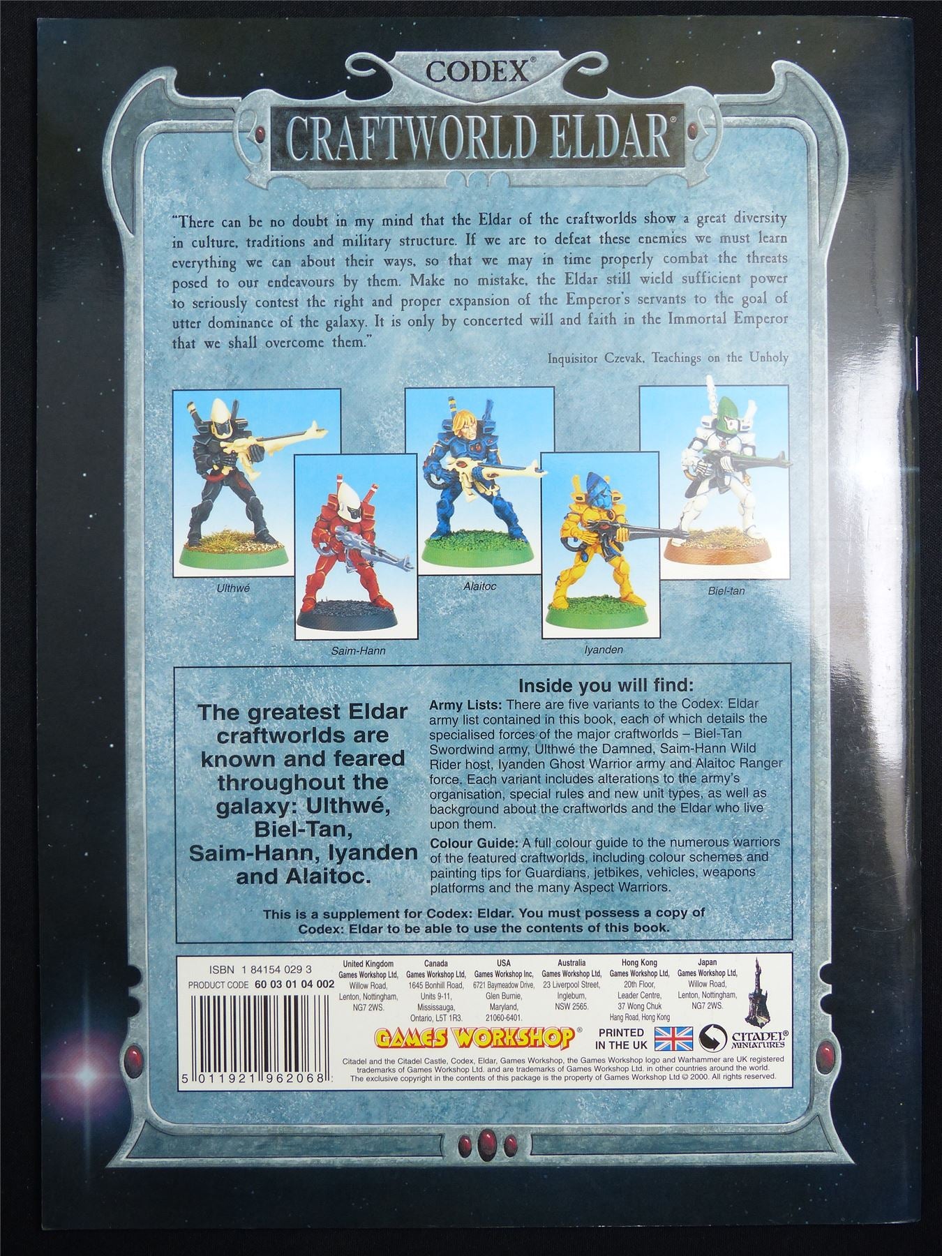 Craftworld Eldar 3rd Edition Codex Softback - Warhammer 40K #1OR