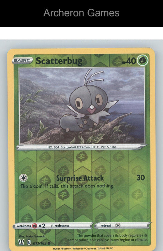 Pokemon Card Scatterbug BST 011/163 C Battle Styles Reverse Holo