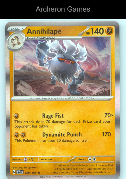 Pokemon Card Annihilape SVI 109/198 R Scarlet & Violet Holo