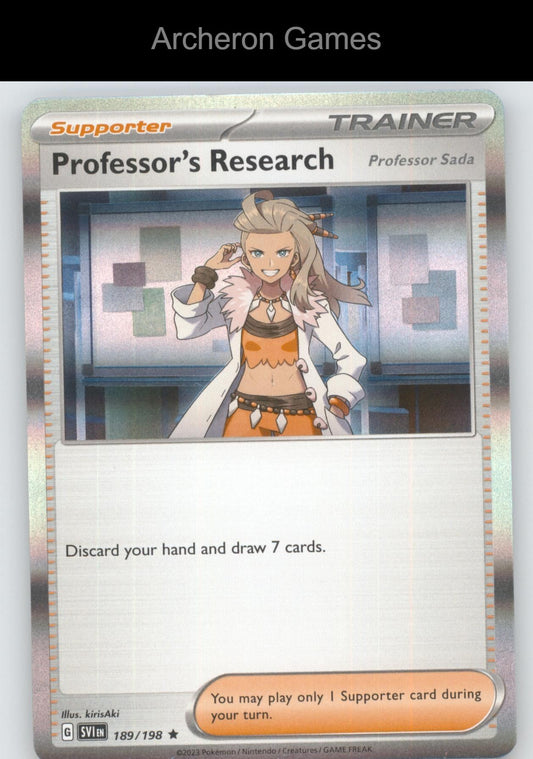 Pokemon Card Professor's Research (Professor Sada) SVI 189/198 Scarlet & Violet