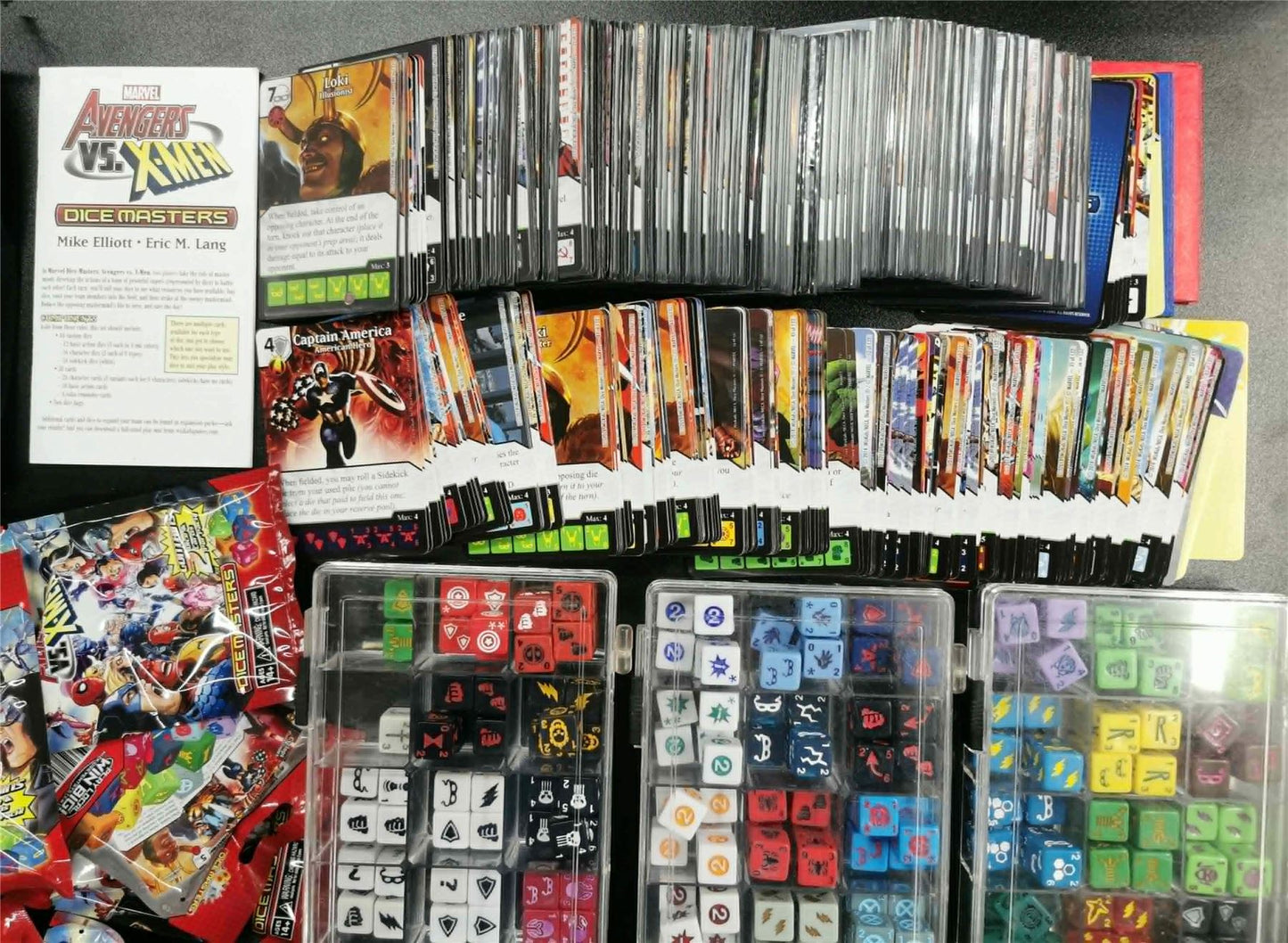 Marvel Dicemaster Collection with 34 boosters & Dice trays #D9