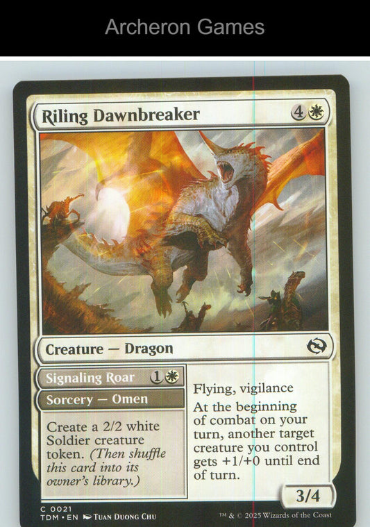 Riling Dawnbreaker TDM 21 C MTG Card NM/EX+