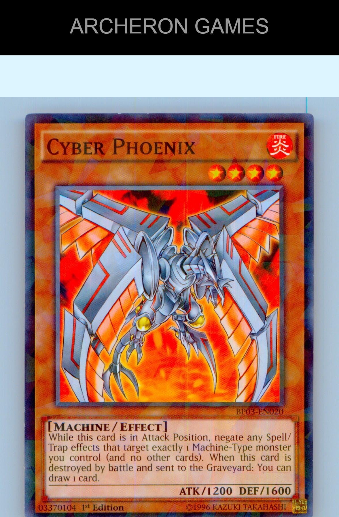 Cyber Phoenix (Shatterfoil) Shatterfoil Rare YUGIOH Card 1st Edition